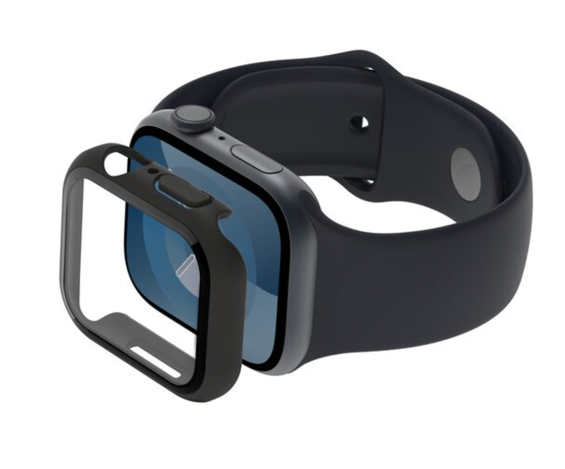 Protector de pantalla tratado 2 en 1 TemperedCurve + parachoques para Apple Watch